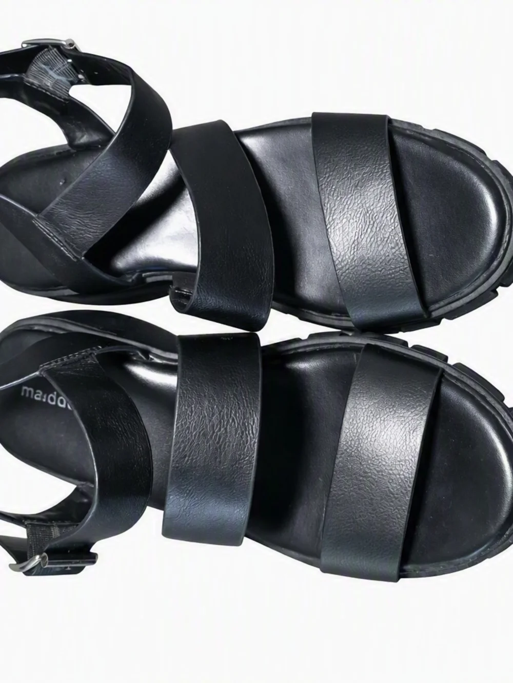 Madden Girl Black Platform Lug Sandals